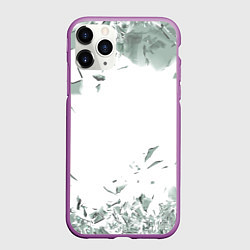 Чехол iPhone 11 Pro матовый Разбитое стекло, цвет: 3D-фиолетовый