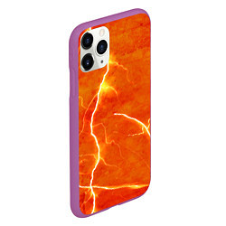 Чехол iPhone 11 Pro матовый Молния, цвет: 3D-фиолетовый — фото 2