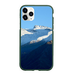 Чехол iPhone 11 Pro матовый Снежные горы, цвет: 3D-темно-зеленый