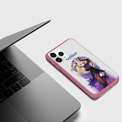 Чехол iPhone 11 Pro матовый Genshin Impact, цвет: 3D-малиновый — фото 2