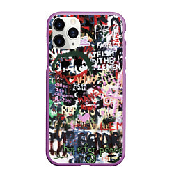Чехол iPhone 11 Pro матовый Street graffiti, цвет: 3D-фиолетовый