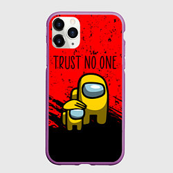 Чехол iPhone 11 Pro матовый AMONG US - НЕ ВЕРЬ НИКОМУ, цвет: 3D-фиолетовый