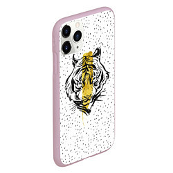 Чехол iPhone 11 Pro матовый Золотой тигр, цвет: 3D-розовый — фото 2
