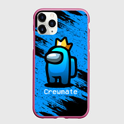 Чехол iPhone 11 Pro матовый AMONG US - Синий в Короне, цвет: 3D-малиновый