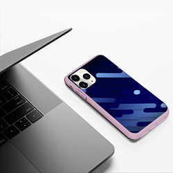 Чехол iPhone 11 Pro матовый Абстрактные линии, цвет: 3D-розовый — фото 2