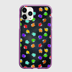 Чехол iPhone 11 Pro матовый Among Us, цвет: 3D-фиолетовый
