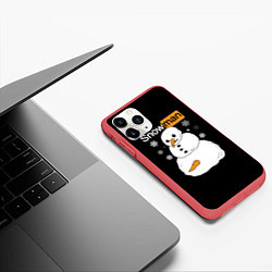 Чехол iPhone 11 Pro матовый Снеговик, цвет: 3D-красный — фото 2