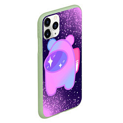 Чехол iPhone 11 Pro матовый AMONG US - SPACE, цвет: 3D-салатовый — фото 2