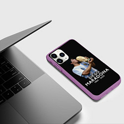Чехол iPhone 11 Pro матовый Diego Maradona, цвет: 3D-фиолетовый — фото 2