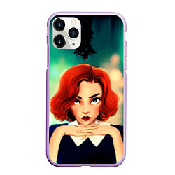 Чехол iPhone 11 Pro матовый Ход Королевы, цвет: 3D-сиреневый