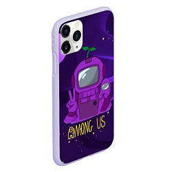 Чехол iPhone 11 Pro матовый Among Us x Fortnite, цвет: 3D-светло-сиреневый — фото 2