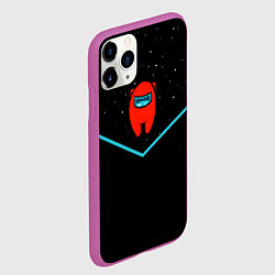 Чехол iPhone 11 Pro матовый AMONG US - Амонг Ас, цвет: 3D-фиолетовый — фото 2