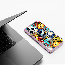 Чехол iPhone 11 Pro матовый CS GO STICKERBOMBING, цвет: 3D-розовый — фото 2