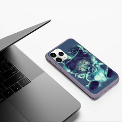 Чехол iPhone 11 Pro матовый Маска Аниме, цвет: 3D-серый — фото 2