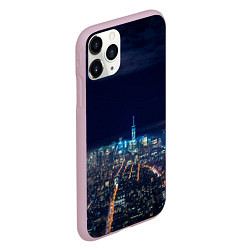 Чехол iPhone 11 Pro матовый Ночной город, цвет: 3D-розовый — фото 2