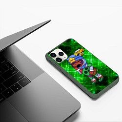 Чехол iPhone 11 Pro матовый Сонный Сэнди Brawl Stars, цвет: 3D-темно-зеленый — фото 2