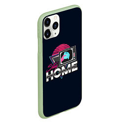 Чехол iPhone 11 Pro матовый Stay Home, цвет: 3D-салатовый — фото 2
