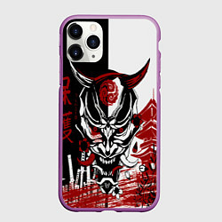 Чехол iPhone 11 Pro матовый Самурай Samurai, цвет: 3D-фиолетовый