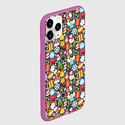 Чехол iPhone 11 Pro матовый Новый Год, цвет: 3D-фиолетовый — фото 2