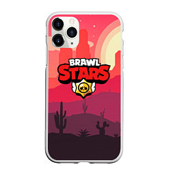 Чехол iPhone 11 Pro матовый BRAWL STARS, цвет: 3D-белый