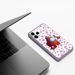 Чехол iPhone 11 Pro матовый Among us, цвет: 3D-серый — фото 2