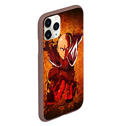 Чехол iPhone 11 Pro матовый Ванпанчмен, цвет: 3D-коричневый — фото 2