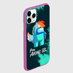 Чехол iPhone 11 Pro матовый AMONG US - ПОНИ, цвет: 3D-фиолетовый — фото 2