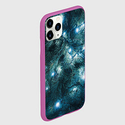Чехол iPhone 11 Pro матовый Новогодняя Ёлка, цвет: 3D-фиолетовый — фото 2