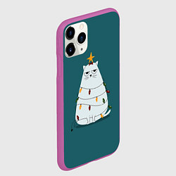 Чехол iPhone 11 Pro матовый Кото-ёлка, цвет: 3D-фиолетовый — фото 2