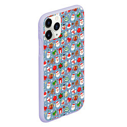 Чехол iPhone 11 Pro матовый Новый Год, цвет: 3D-светло-сиреневый — фото 2