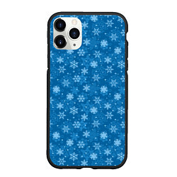 Чехол iPhone 11 Pro матовый Снежинки, цвет: 3D-черный
