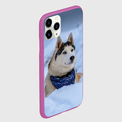 Чехол iPhone 11 Pro матовый Хаски, цвет: 3D-фиолетовый — фото 2