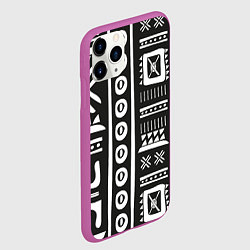 Чехол iPhone 11 Pro матовый Этнический узор, цвет: 3D-фиолетовый — фото 2