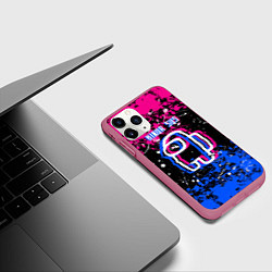 Чехол iPhone 11 Pro матовый AMONG US, цвет: 3D-малиновый — фото 2
