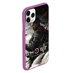 Чехол iPhone 11 Pro матовый Ghost of Tsushima, цвет: 3D-фиолетовый — фото 2