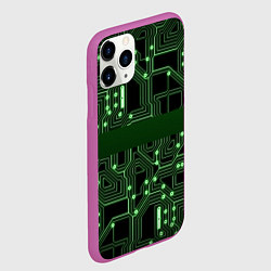 Чехол iPhone 11 Pro матовый Неоновая схема, цвет: 3D-фиолетовый — фото 2