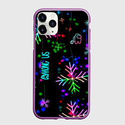 Чехол iPhone 11 Pro матовый Among Us, цвет: 3D-фиолетовый
