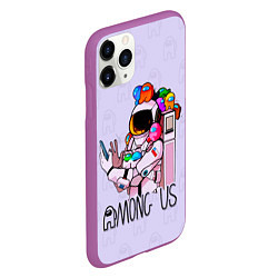 Чехол iPhone 11 Pro матовый Among Us, цвет: 3D-фиолетовый — фото 2
