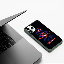 Чехол iPhone 11 Pro матовый Sum 41 череп, цвет: 3D-темно-зеленый — фото 2