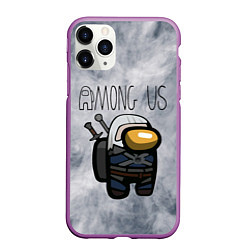 Чехол iPhone 11 Pro матовый Among Us x The Witcher Z, цвет: 3D-фиолетовый