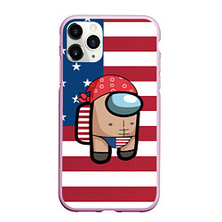 Чехол iPhone 11 Pro матовый Among Us American Boy Z, цвет: 3D-розовый