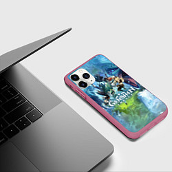 Чехол iPhone 11 Pro матовый Genshin Impact, цвет: 3D-малиновый — фото 2