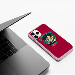 Чехол iPhone 11 Pro матовый Kid wants coffee, цвет: 3D-розовый — фото 2