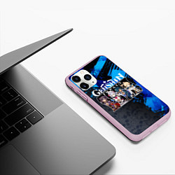 Чехол iPhone 11 Pro матовый Genshin Impact, цвет: 3D-розовый — фото 2