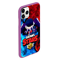 Чехол iPhone 11 Pro матовый Brawl Stars Эдгар, цвет: 3D-фиолетовый — фото 2