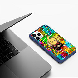 Чехол iPhone 11 Pro матовый Pikachu, цвет: 3D-тёмно-синий — фото 2