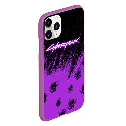 Чехол iPhone 11 Pro матовый Cyberpunk neon, цвет: 3D-фиолетовый — фото 2