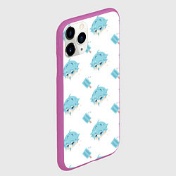 Чехол iPhone 11 Pro матовый Genshin Impact, цвет: 3D-фиолетовый — фото 2