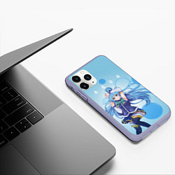 Чехол iPhone 11 Pro матовый Aqua, цвет: 3D-светло-сиреневый — фото 2