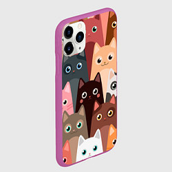 Чехол iPhone 11 Pro матовый Котики мультяшные, цвет: 3D-фиолетовый — фото 2